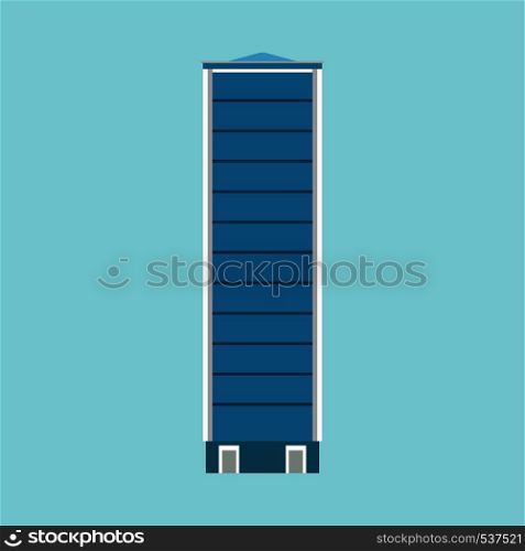 Building city business office modern vector icon architecture construction. Urban exterior landmark skyscraper