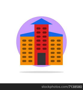 Building, City, Construction Abstract Circle Background Flat color Icon