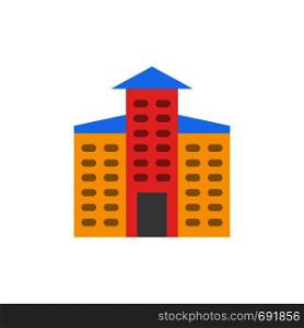 Building, City, Construction Flat Color Icon. Vector icon banner Template