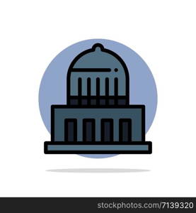 Building, City, Landmark, Usa Abstract Circle Background Flat color Icon