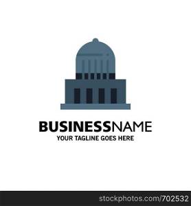 Building, City, Landmark, Usa Business Logo Template. Flat Color