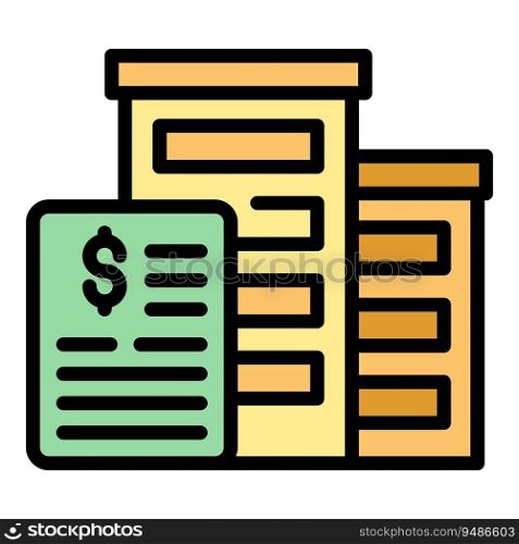 Building collateral icon outline vector. Loan payment. Finance time color flat. Building collateral icon vector flat