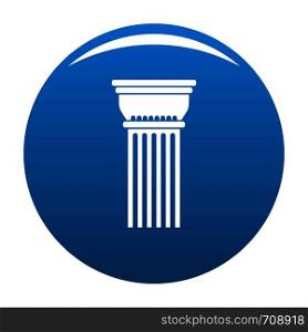 Building column icon vector blue circle isolated on white background . Building column icon blue vector