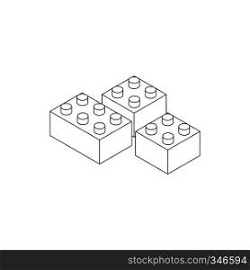 Building connector bricks icon in isometric 3d style isolated on white background. Building connector bricks icon, isometric 3d style