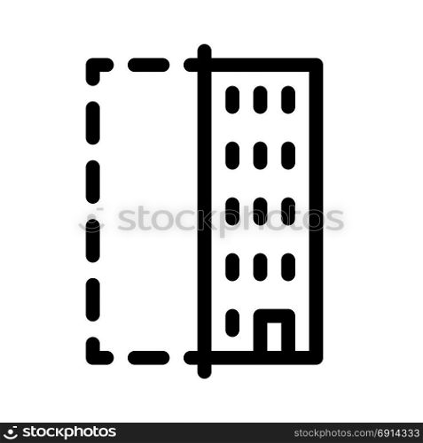 building construction drawing, icon on isolated background