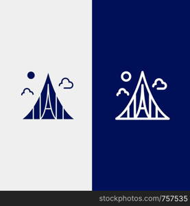 Building, Construction, Estate, Landmark, Martyrs Line and Glyph Solid icon Blue banner Line and Glyph Solid icon Blue banner