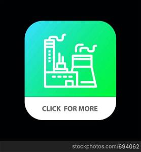 Building, Construction, Factory, Industry Mobile App Button. Android and IOS Line Version