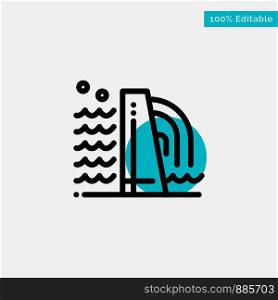 Building, Construction, Factory, Industry turquoise highlight circle point Vector icon