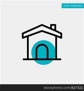 Building, Construction, Home, House turquoise highlight circle point Vector icon