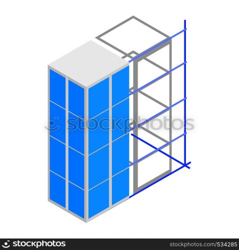Building construction icon in isometric 3d style on a white background. Building construction icon, isometric 3d style