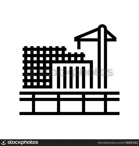 building construction line icon vector. building construction sign. isolated contour symbol black illustration. building construction line icon vector illustration
