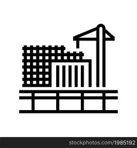 building construction line icon vector. building construction sign. isolated contour symbol black illustration. building construction line icon vector illustration