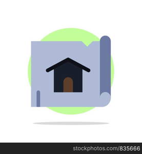 Building, Construction, Map, House Abstract Circle Background Flat color Icon