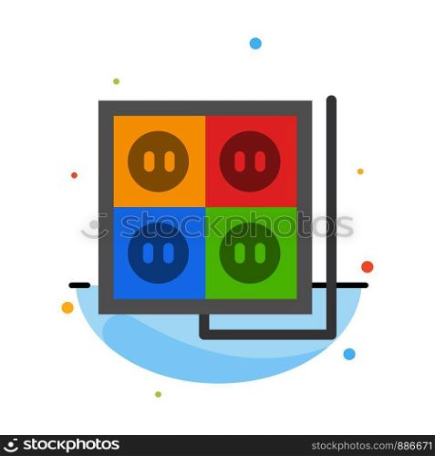 Building, Construction, Plug, Socket, Tool Abstract Flat Color Icon Template