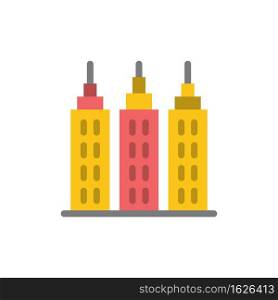 Building, Construction, Tower  Flat Color Icon. Vector icon banner Template