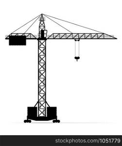 building crane black silhouette outline vector illustration isolated on white background