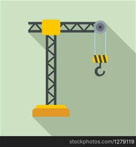 Building crane icon. Flat illustration of building crane vector icon for web design. Building crane icon, flat style