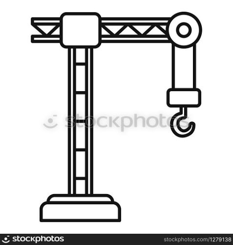 Building crane icon. Outline building crane vector icon for web design isolated on white background. Building crane icon, outline style