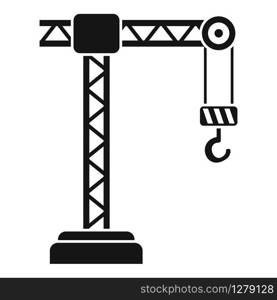 Building crane icon. Simple illustration of building crane vector icon for web design isolated on white background. Building crane icon, simple style