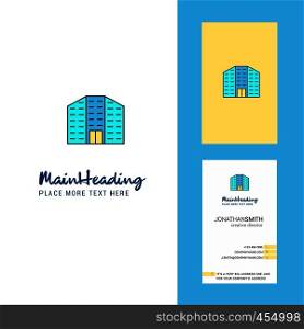 Building Creative Logo and business card. vertical Design Vector