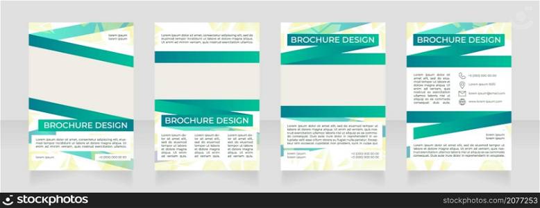 Building eco friendly and safe cities blank brochure design. Template set with copy space for text. Premade corporate reports collection. Editable 4 paper pages. Montserrat Medium, Regular fonts used. Building eco friendly and safe cities blank brochure design