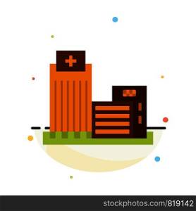 Building, Estate, Real, Apartment, Office Abstract Flat Color Icon Template