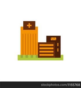 Building, Estate, Real, Apartment, Office Flat Color Icon. Vector icon banner Template