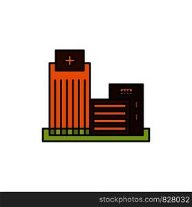 Building, Estate, Real, Apartment, Office Flat Color Icon. Vector icon banner Template