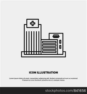 Building, Estate, Real, Apartment, Office Line Icon Vector