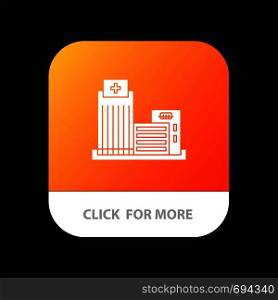 Building, Estate, Real, Apartment, Office Mobile App Button. Android and IOS Glyph Version