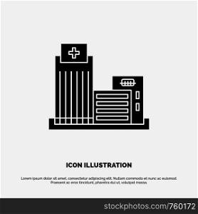 Building, Estate, Real, Apartment, Office solid Glyph Icon vector
