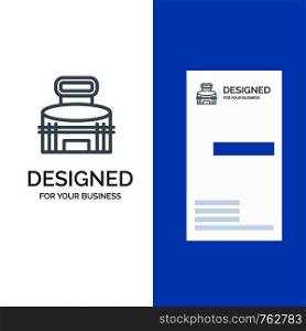 Building, Exterior, Game, Sport, Stadium Grey Logo Design and Business Card Template