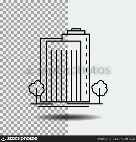 Building, Green, Plant, City, Smart Line Icon on Transparent Background. Black Icon Vector Illustration. Vector EPS10 Abstract Template background