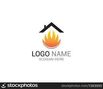 Building home fire logo template
