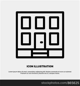 Building, Home, House, Construction Line Icon Vector