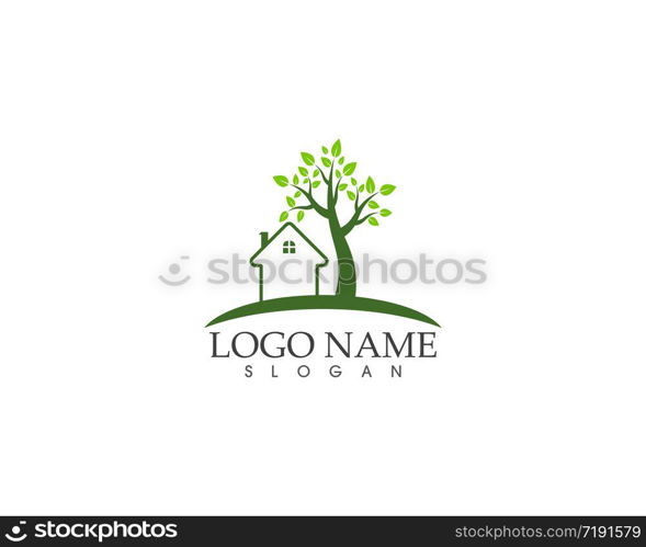 Building home nature logo vector template