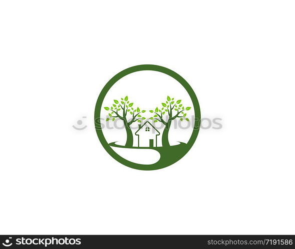 Building home nature logo vector template