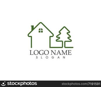 Building home nature logo vector template