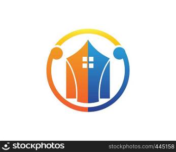 Building Home People Care Logo Design