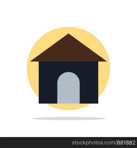 Building, Hose, House, Shop Abstract Circle Background Flat color Icon