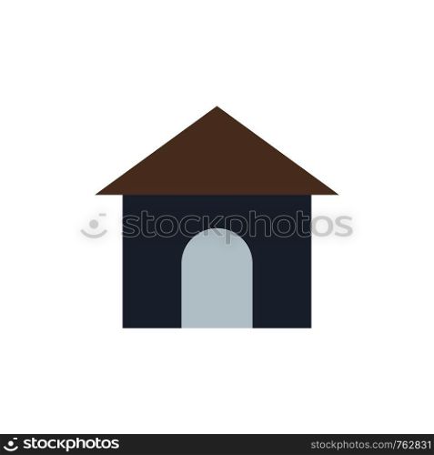 Building, Hose, House, Shop Flat Color Icon. Vector icon banner Template