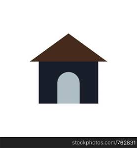 Building, Hose, House, Shop Flat Color Icon. Vector icon banner Template
