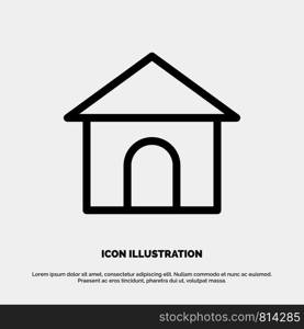 Building, Hose, House, Shop Line Icon Vector