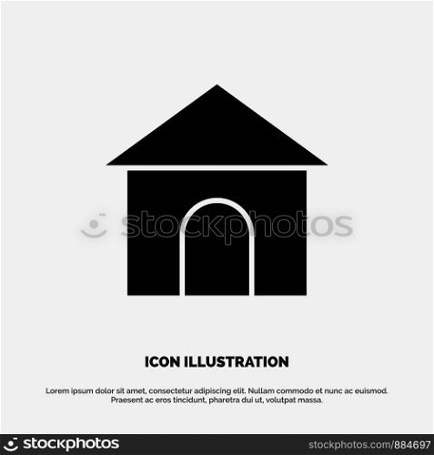 Building, Hose, House, Shop solid Glyph Icon vector