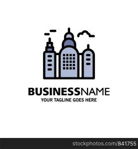 Building, House, Canada Business Logo Template. Flat Color