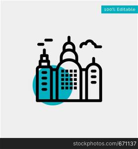 Building, House, Canada turquoise highlight circle point Vector icon
