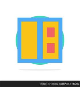 Building, House, Door Abstract Circle Background Flat color Icon