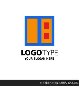 Building, House, Door Business Logo Template. Flat Color