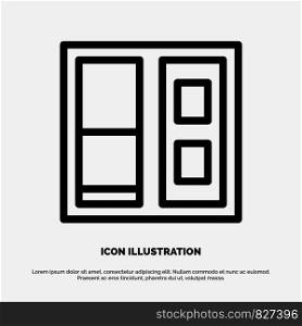 Building, House, Door Line Icon Vector