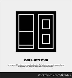 Building, House, Door solid Glyph Icon vector